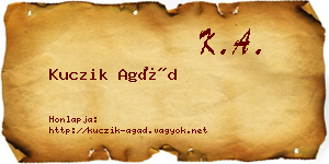 Kuczik Agád névjegykártya
